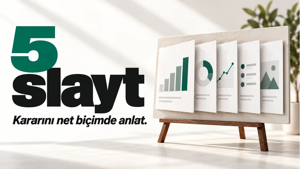 Yönetici sunumu için beş slaytlık yapı için kapak görseli