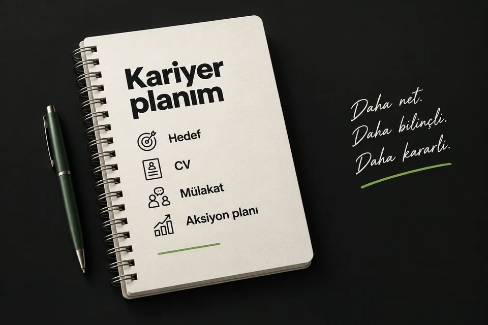 Kariyer planım: Hedef, CV, Mülakat, Aksiyon planı. Daha net. Daha bilinçli. Daha kararlı.