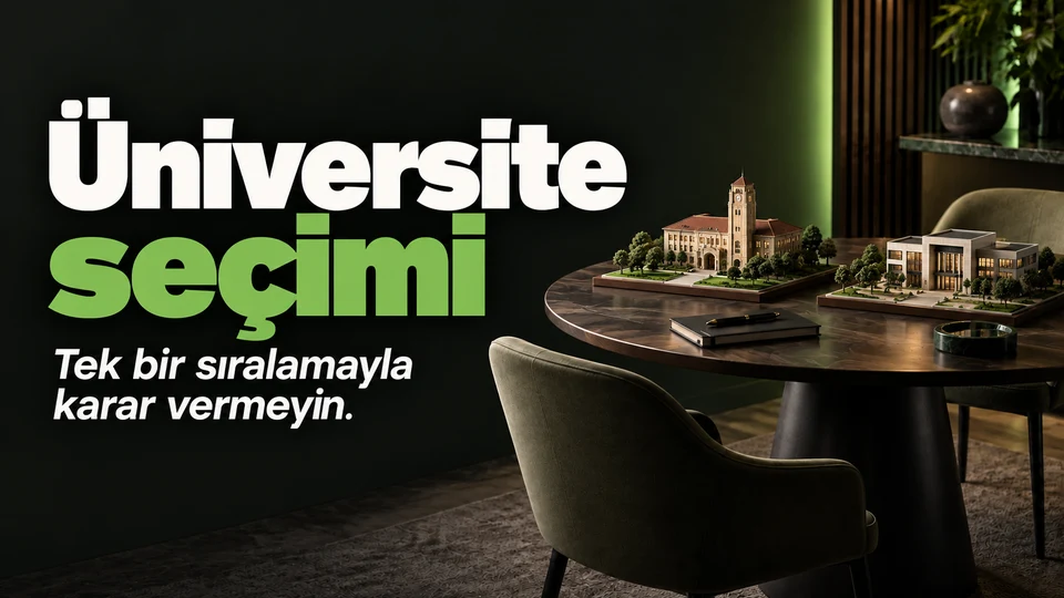 Üniversite seçimi başlığı yanında iki kampüs maketi.
