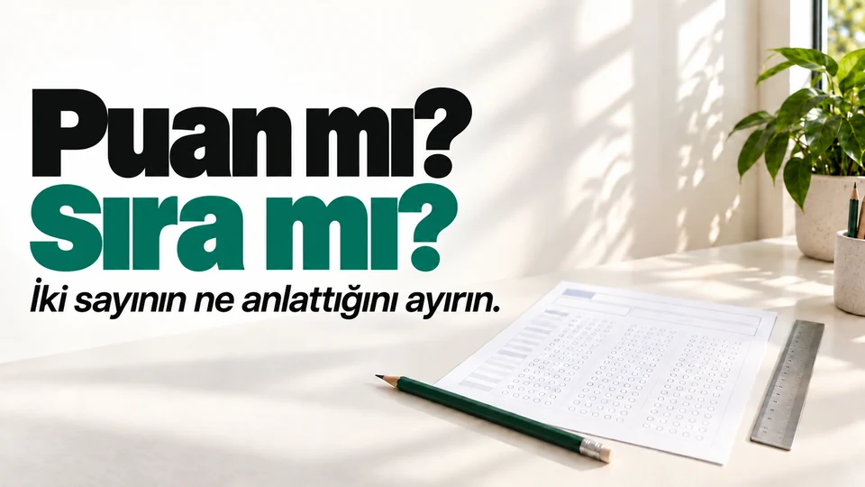 Puan mı? Sıra mı? başlığı yanında sonuç belgesi ve cetvel.