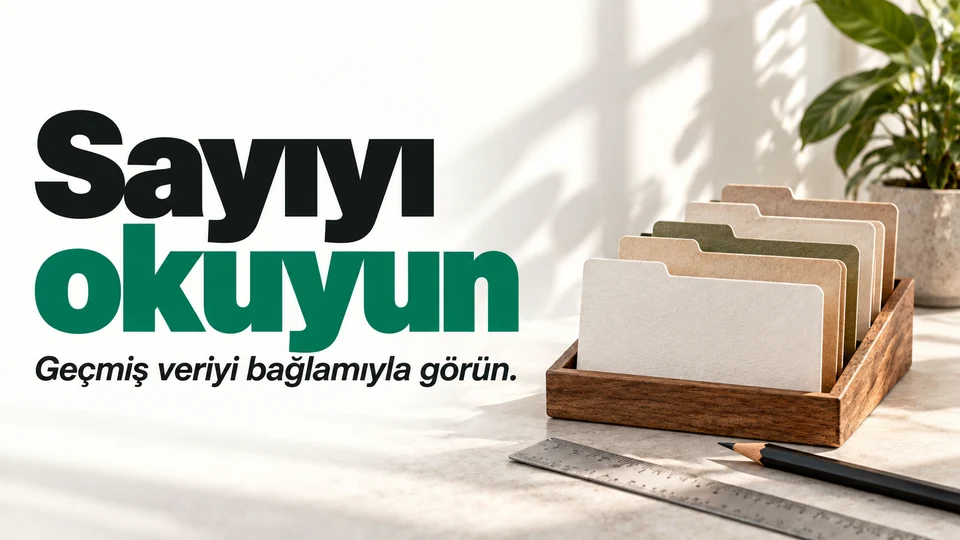 Sayıyı okuyun başlığı yanında yıllara ayrılmış veri kartları.