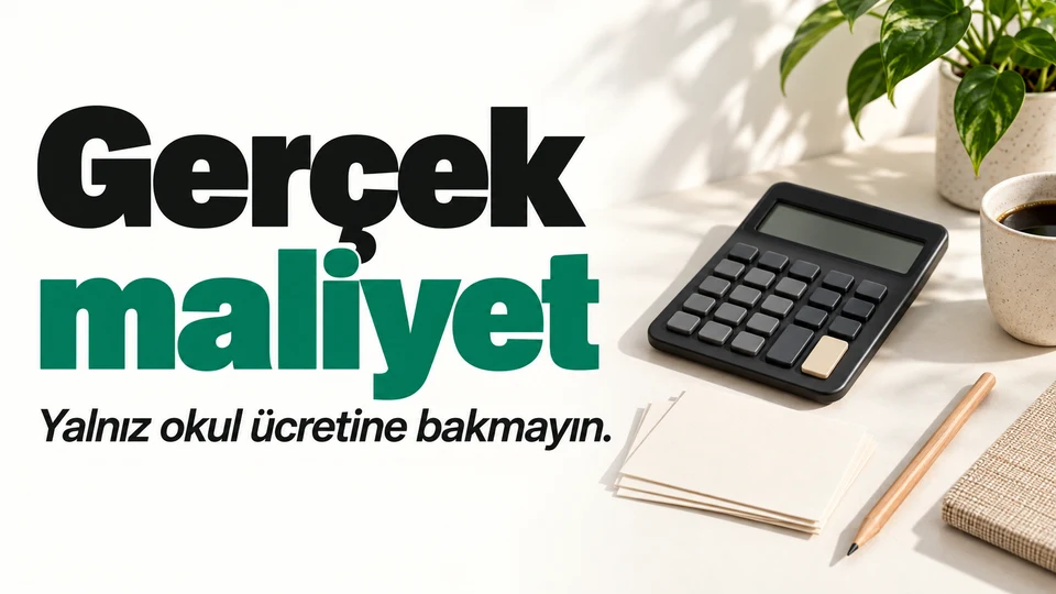 Gerçek maliyet başlığı yanında hesap makinesi ve gider kartları.