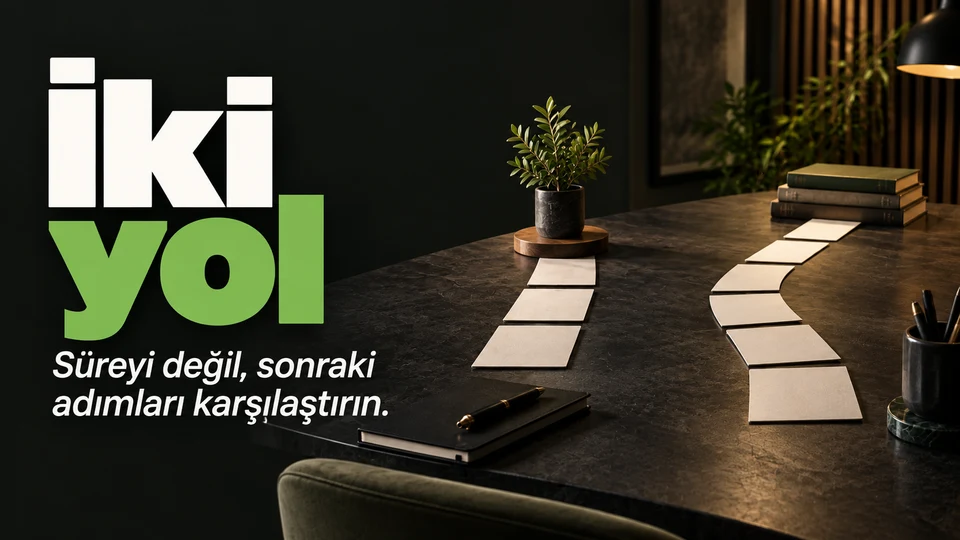 İki yol başlığı yanında ön lisans ve lisans için iki eğitim rotası.