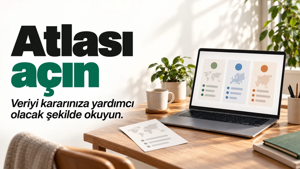 Atlası açın başlığı yanında bilgisayar ve program kartı.