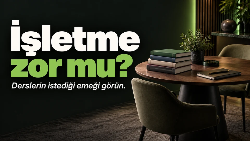 İşletme zor mu başlığı yanında farklı ders kitapları.