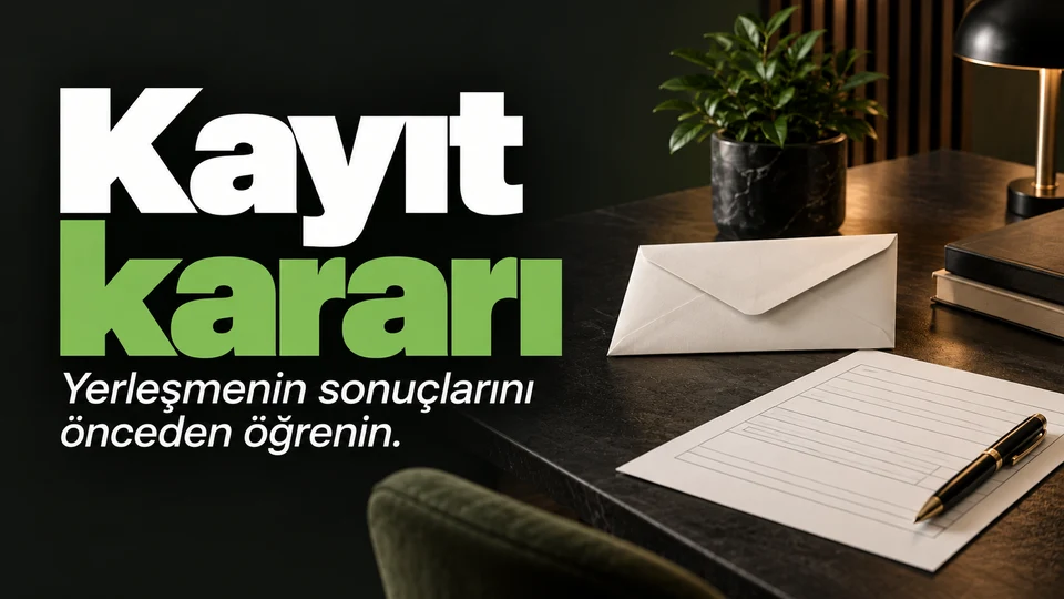 Kayıt kararı başlığı yanında kabul belgesi ve boş kayıt formu.