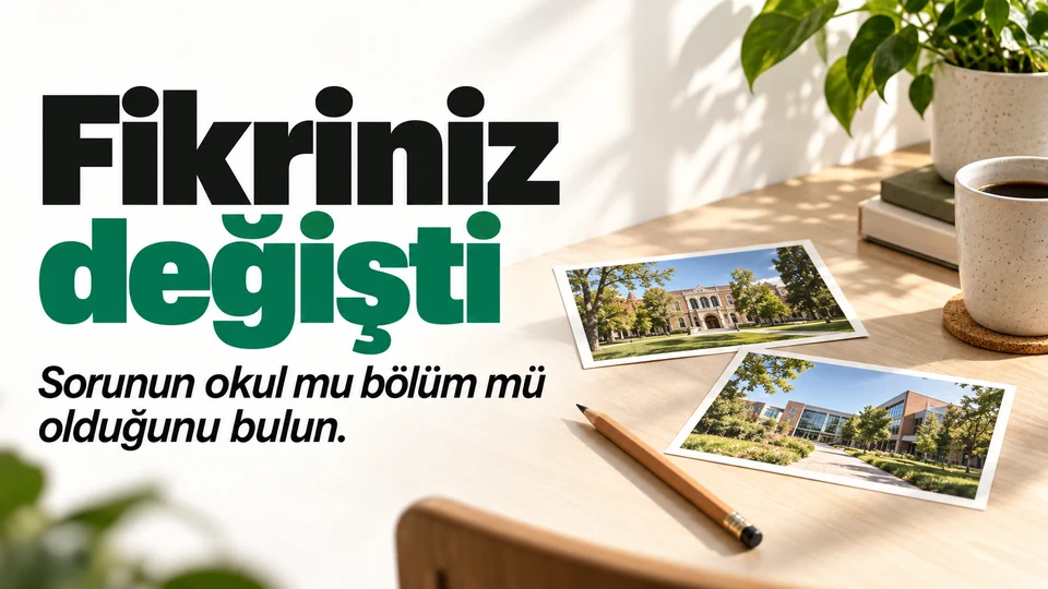 Fikriniz değişti başlığı yanında farklı eğitim yolları.