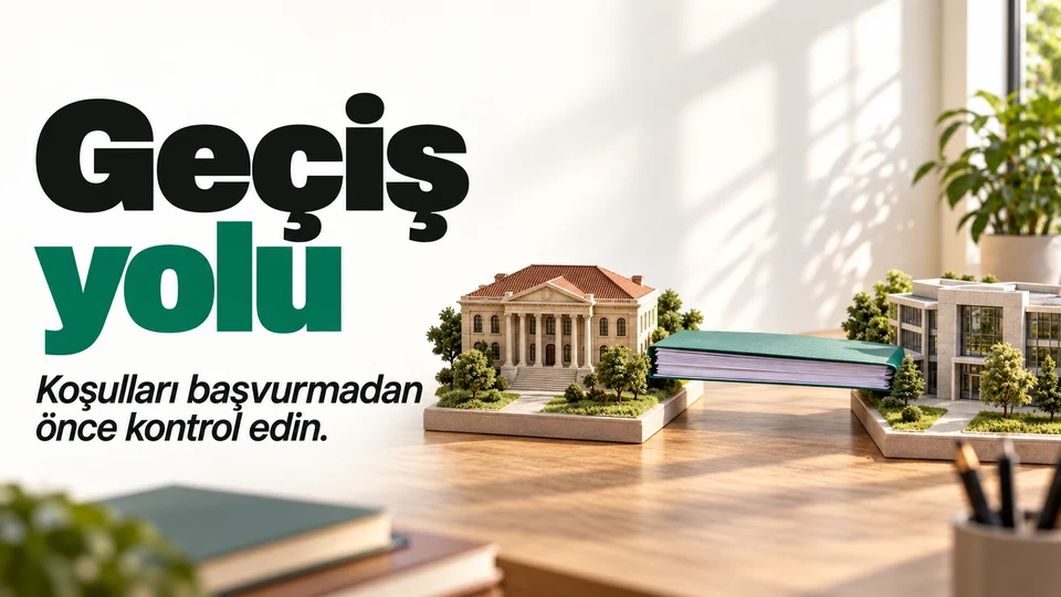 Geçiş yolu başlığı yanında iki kampüs arasında dosya.