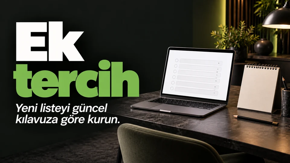 Ek tercih başlığı yanında açık tercih ekranı ve takvim.