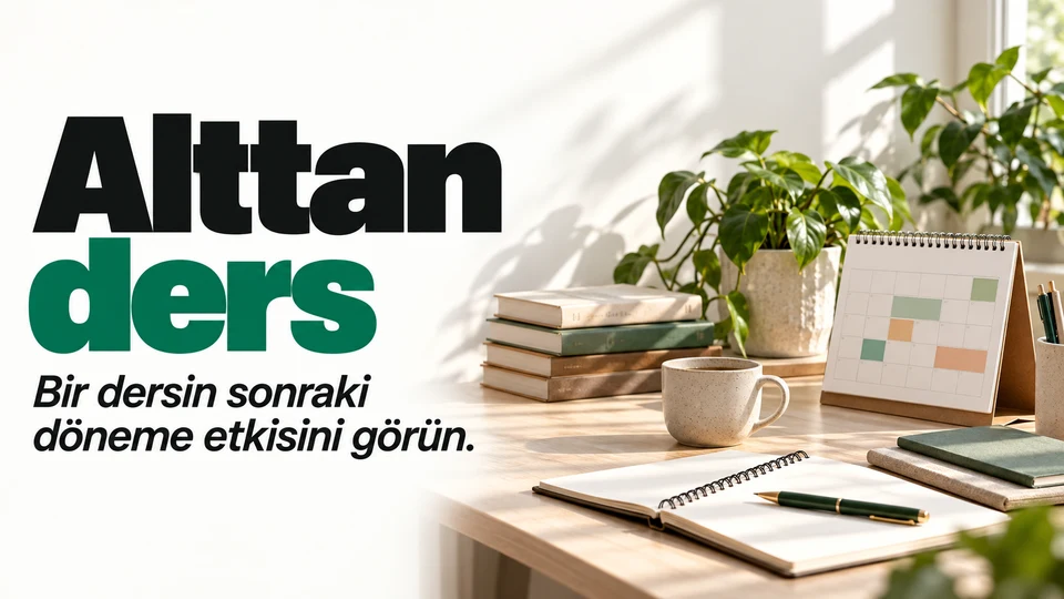 Alttan kalan ders nedeniyle yeniden düzenlenen dönem takvimi.