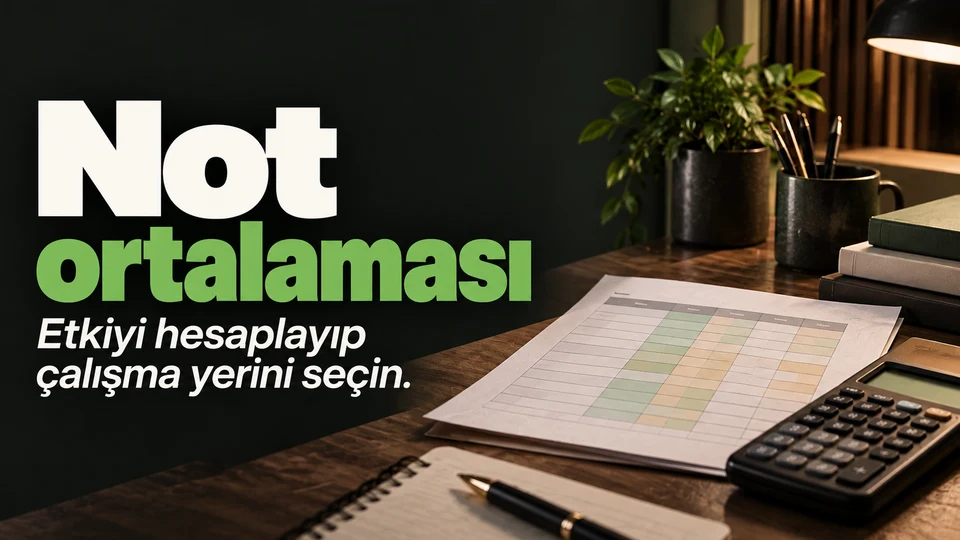 Üniversite notları için hesap makinesi ve kredili ders tablosu.