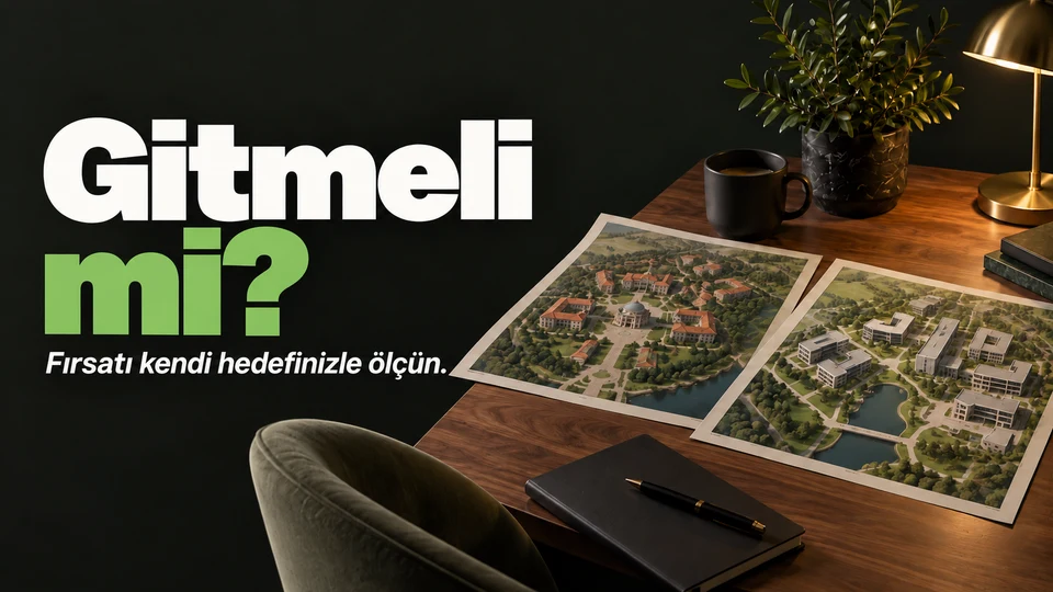 İki kampüs haritası üzerinde Erasmus kararını karşılaştırma.