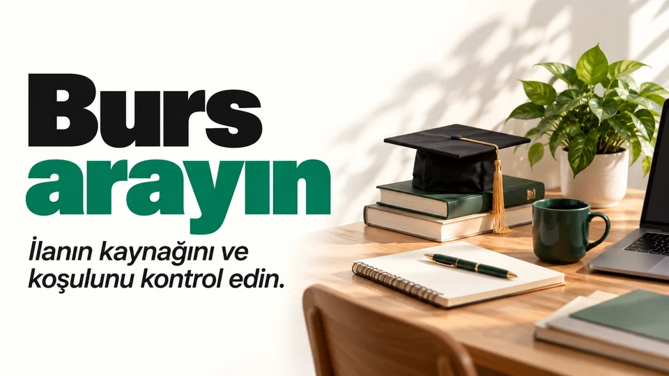 Resmi kaynakları karşılaştırmak için düzenlenmiş burs ilanları.