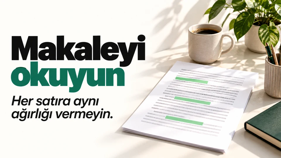 Ana bölümleri işaretlenmiş akademik makale.