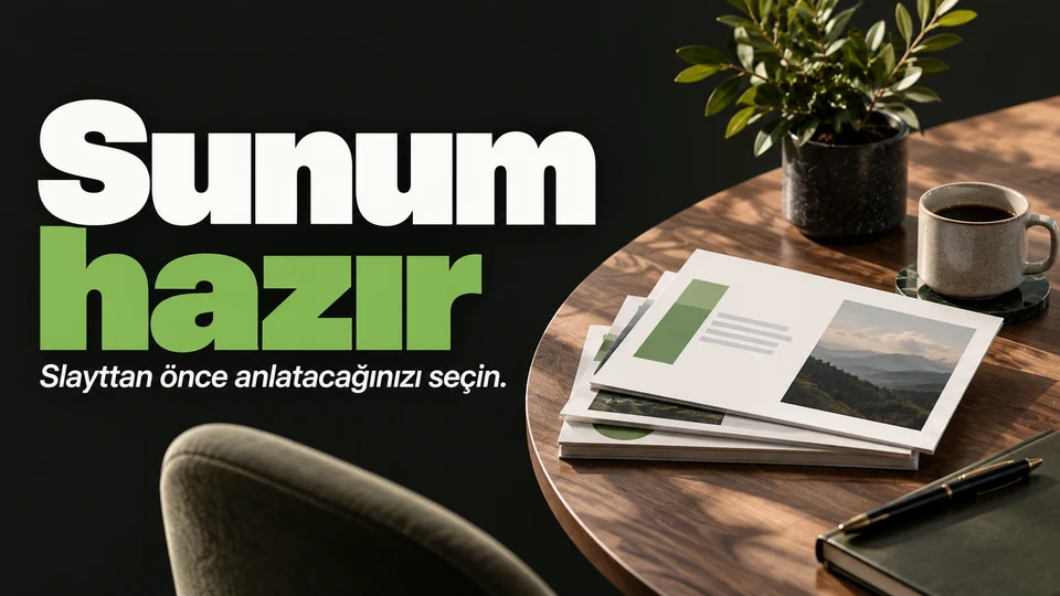 Üniversite sunumunun ana mesajını düzenleyen sunum kartları.