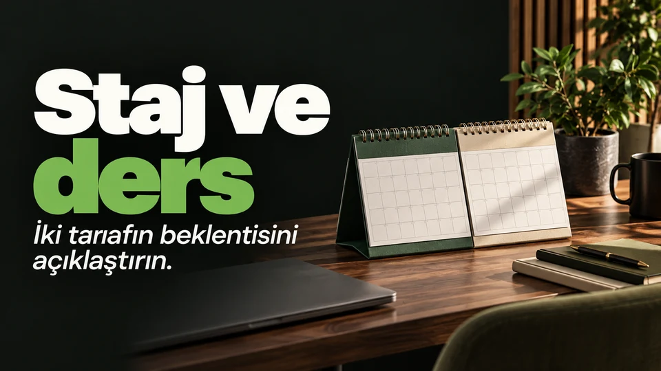 Aynı dönemde yürütülen staj ve ders takvimleri.