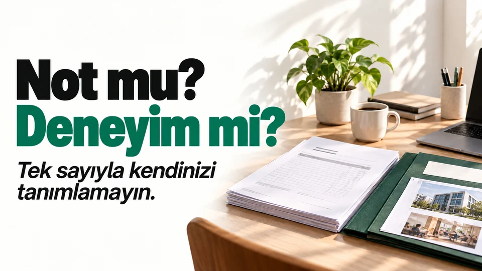 Not mu? Deneyim mi? başlığı ve sağda transkript ile proje dosyası.