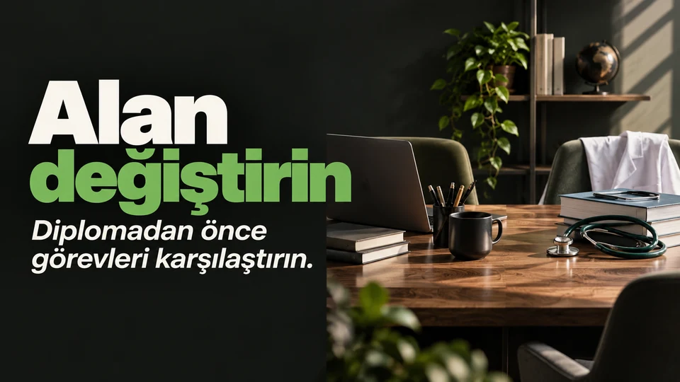 Alan değiştirin başlığı ve sağda farklı iş alanlarına uzanan iki yol.
