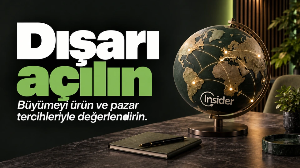 Dışarı açılın: Birbirine bağlı pazar noktaları. Sağdaki sahnede Insider logosu.