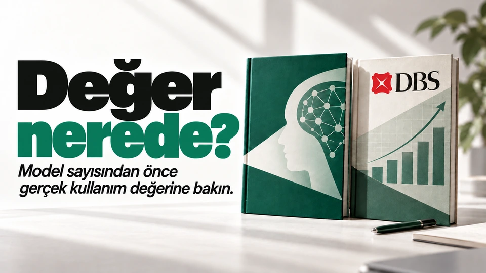 Değer nerede?: Model kartı ve iş sonucu dosyası. Sağdaki sahnede DBS logosu.