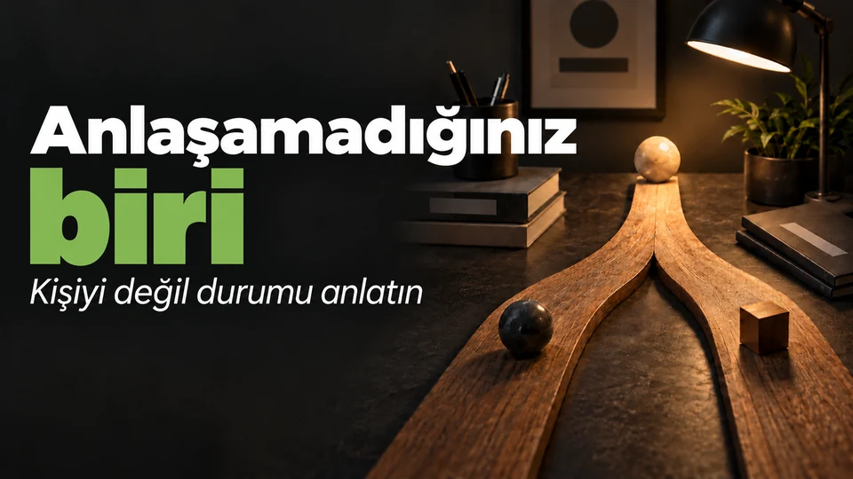 Anlaşamadığınız biri. Kişiyi değil durumu anlatın. Ortak noktada birleşen iki ahşap yol.