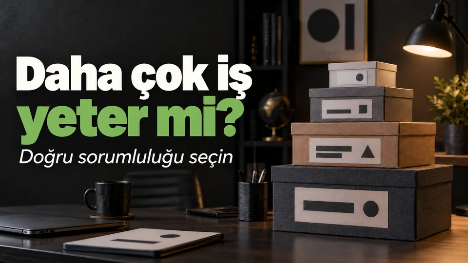Daha çok iş yeter mi? Doğru sorumluluğu seçin. Farklı ağırlıktaki görev kutuları.