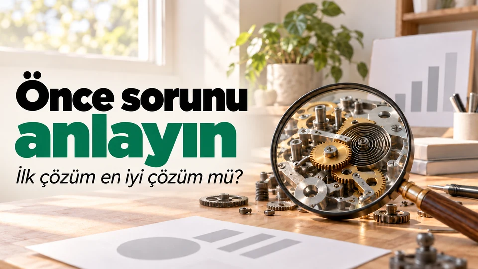 Önce sorunu anlayın. İlk çözüm en iyi çözüm mü? Büyüteç altındaki karışık mekanizma.