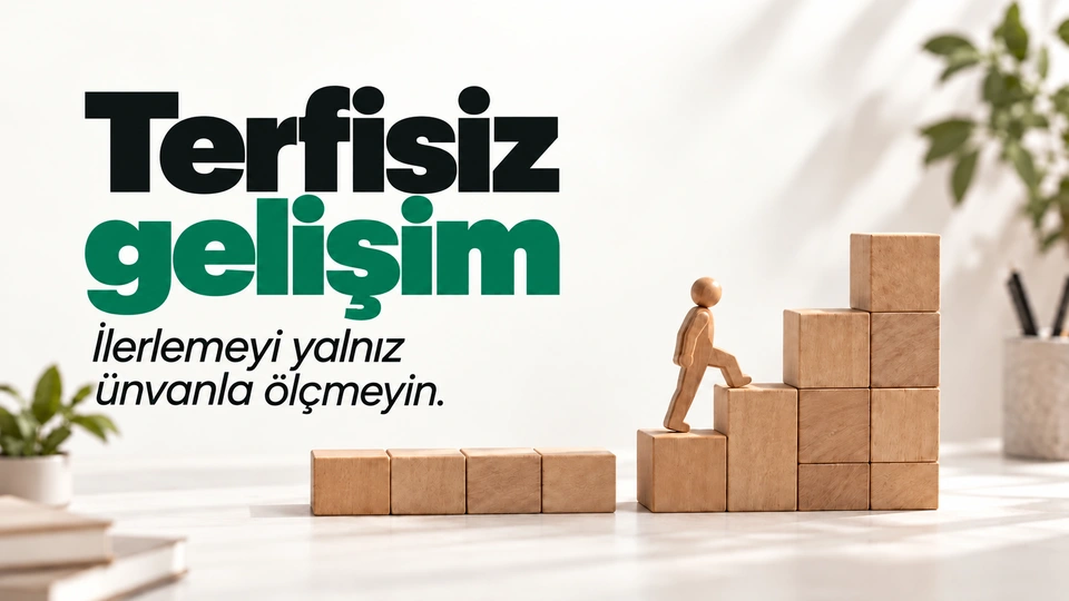 Terfisiz gelişim başlığı yanında yatay ilerlemeyi gösteren ahşap basamaklar