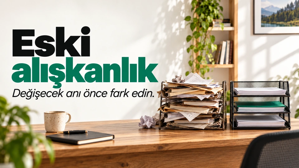 Eski alışkanlık başlığı yanında dağınık ve düzenli çalışma alanları