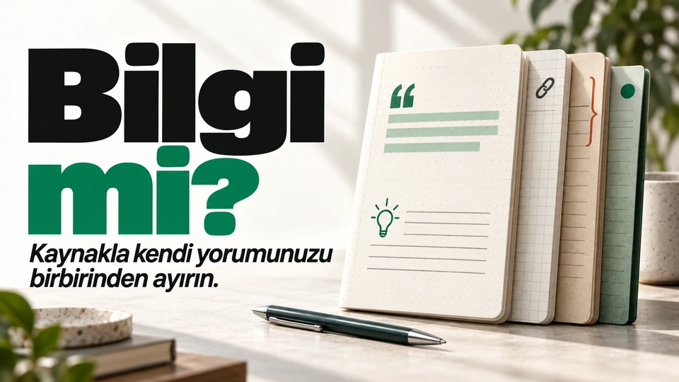 Bilgi mi?: Farklı ayraçları olan not sayfaları.