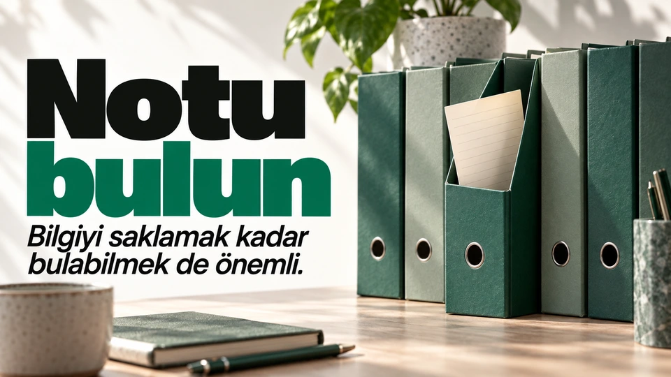 Notu bulun: Düzenli klasörler arasındaki tek açık not.