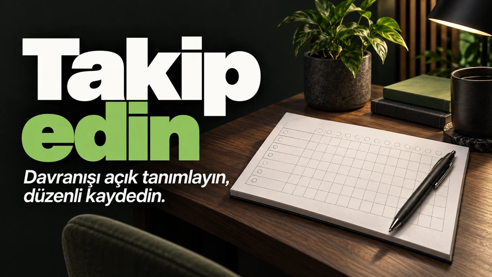 Takip edin: Sade takip tablosu ve kalem.
