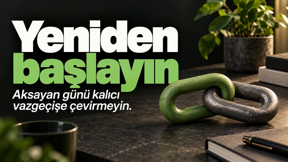 Yeniden başlayın: Aralığı kapatan iki zincir halkası.