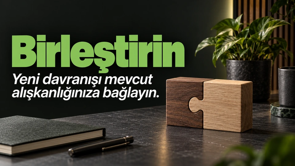 Birleştirin: Birbirine oturan iki ahşap parça.