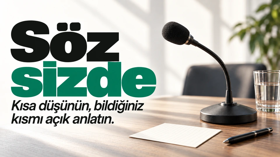 Söz sizde: Masa mikrofonu ve tek not kartı.
