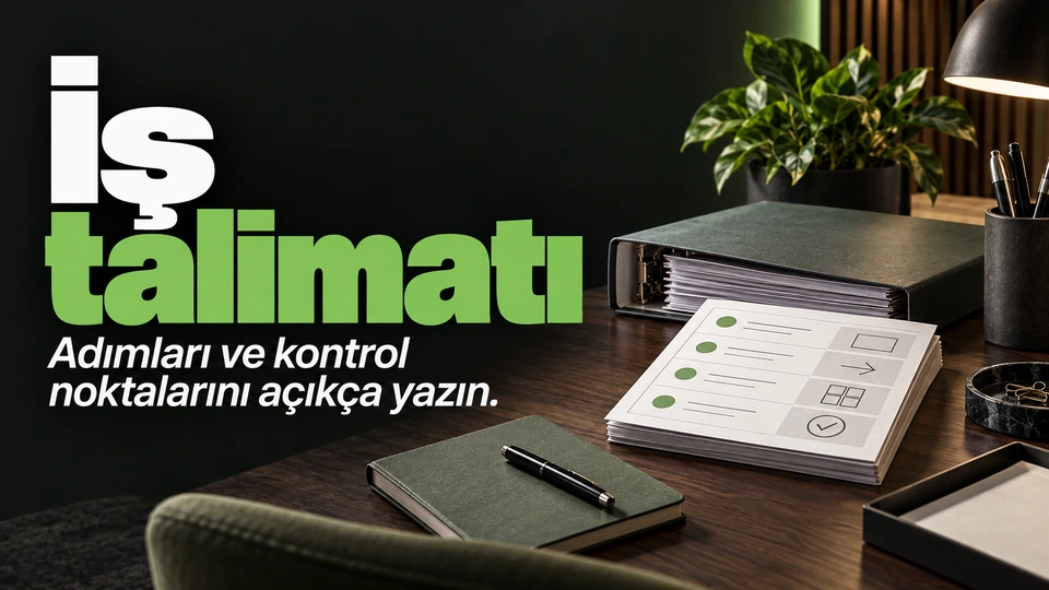 İş talimatı: Düzenli işlem kartları ve örnek dosya.