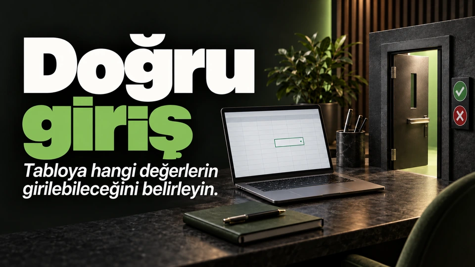 Doğru giriş: Elektronik tablo ve dar bir giriş kapısı.