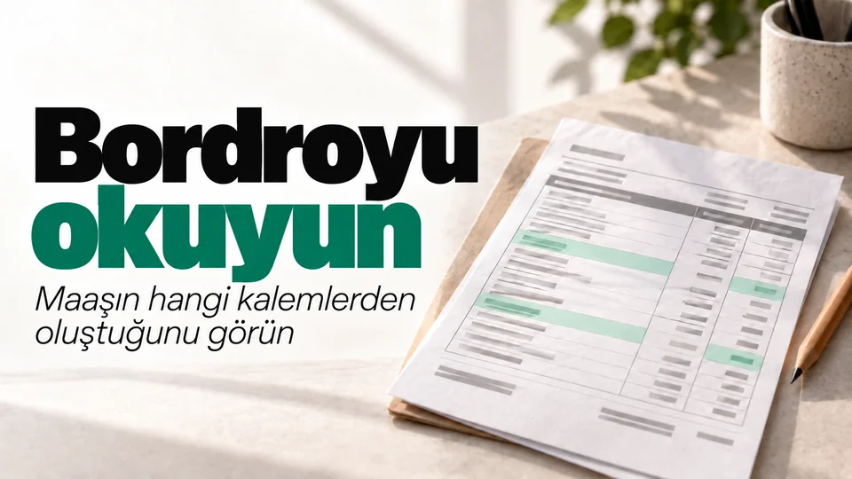 Bordroyu okuyun başlıklı kişisel finans kapağı; İşaretli bordro.