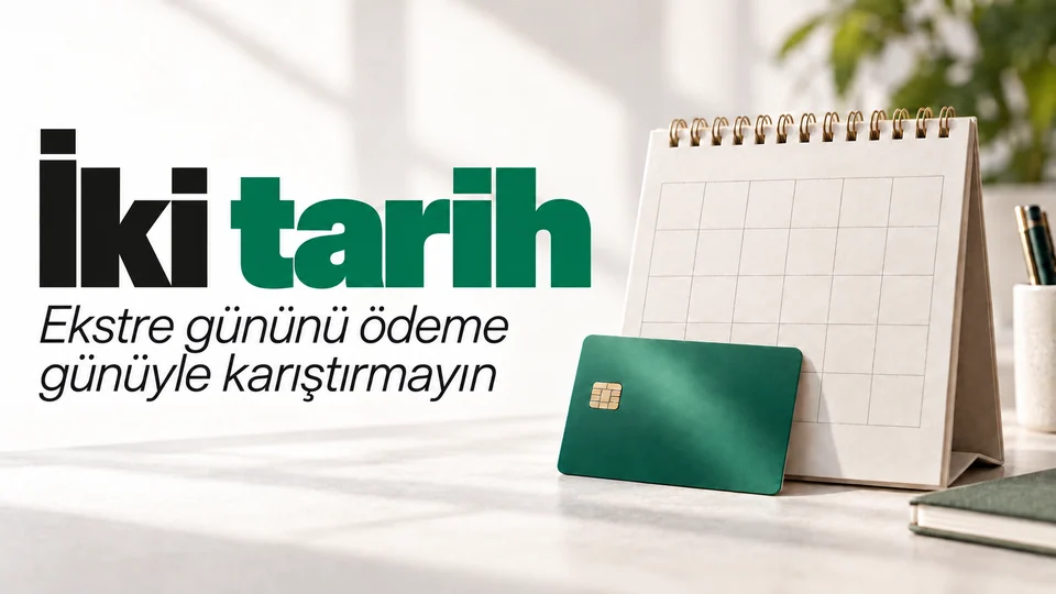 İki tarih başlıklı kişisel finans kapağı; Takvim ve kart.
