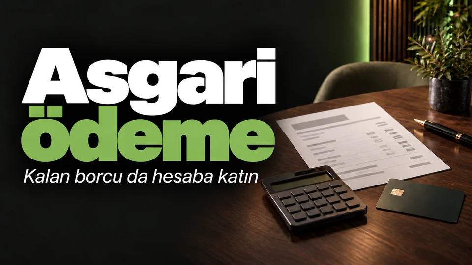 Asgari ödeme başlıklı kişisel finans kapağı; Açık ekstre.