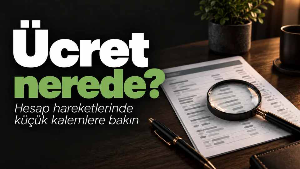 Ücret nerede? başlıklı kişisel finans kapağı; Banka dökümü.