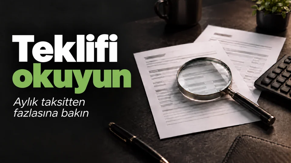 Teklifi okuyun başlıklı kişisel finans kapağı; İki kredi teklifi.