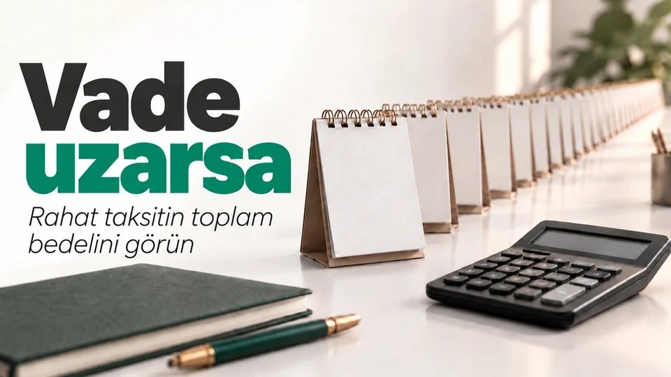 Vade uzarsa başlıklı kişisel finans kapağı; Uzayan ödeme çizelgesi.
