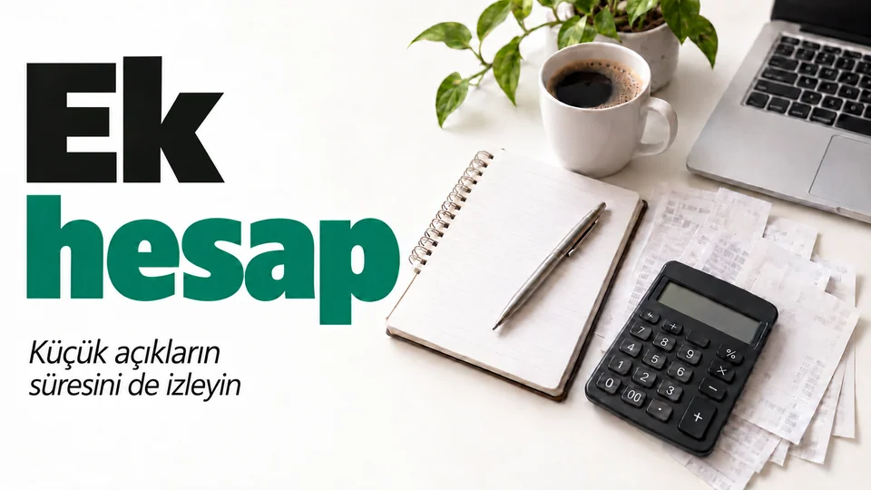Ek hesap başlıklı kişisel finans kapağı; Hesap hareketleri.
