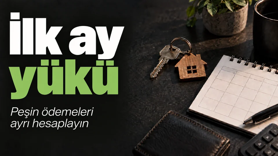 İlk ay yükü başlıklı kişisel finans kapağı; Anahtar ve ödeme takvimi.