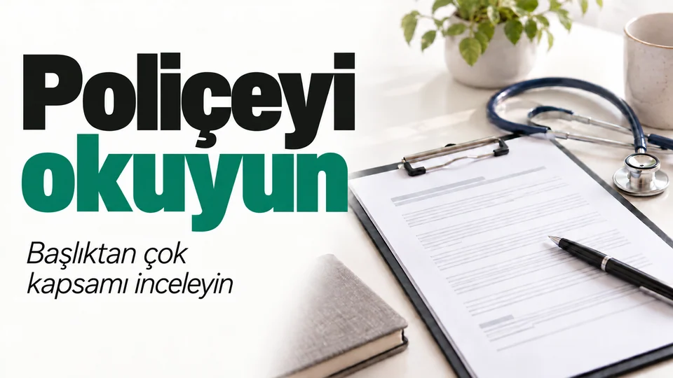 Poliçeyi okuyun başlıklı kişisel finans kapağı; Sağlık poliçesi.