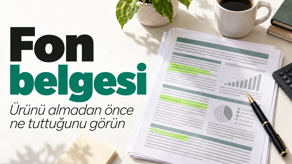 Fon belgesi başlıklı kişisel finans kapağı; İşaretli bilgi formu.