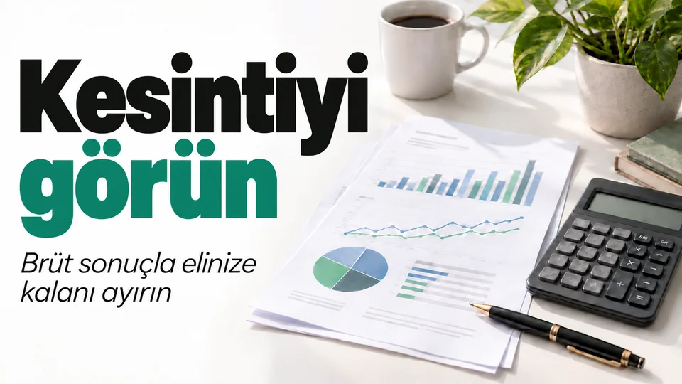 Kesintiyi görün başlıklı kişisel finans kapağı; Fon özeti ve hesap makinesi.