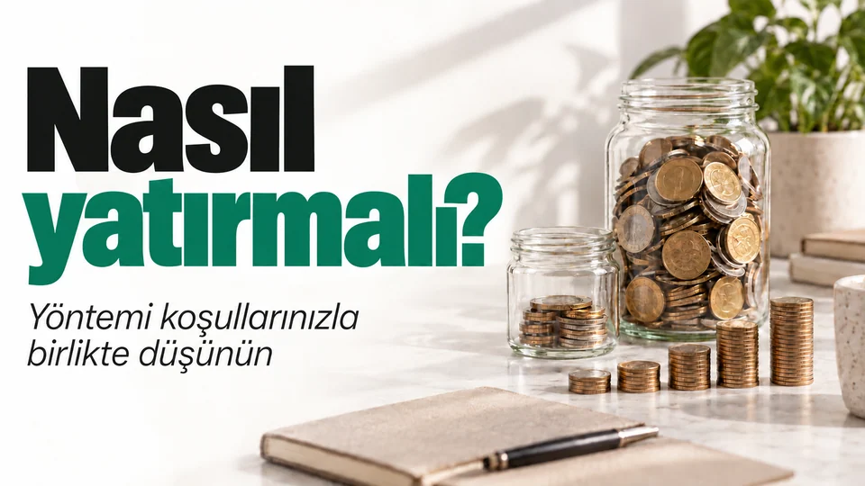 Nasıl yatırmalı? başlıklı kişisel finans kapağı; Tek büyük ve küçük düzenli kartlar.
