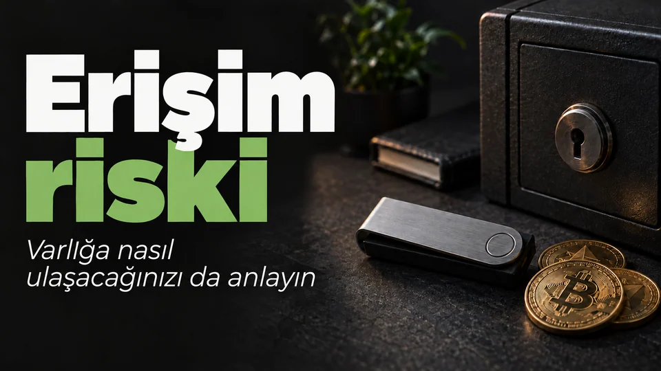 Erişim riski başlıklı kişisel finans kapağı; Dijital anahtar.